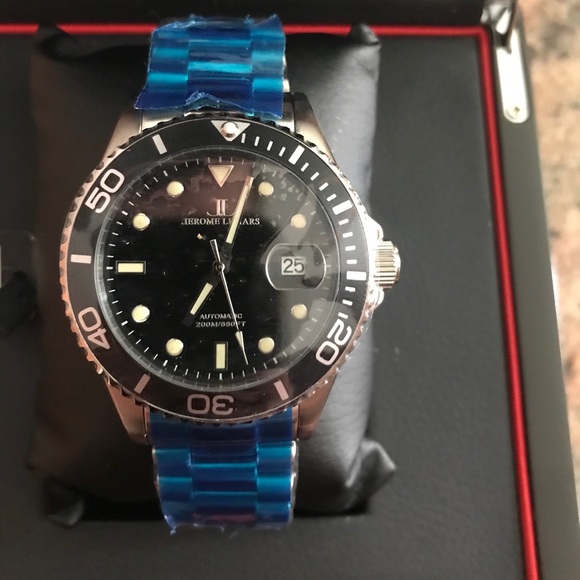 Jarome Lamars Chagall Noir Black Face Steel Watch - Picture 4 of 8